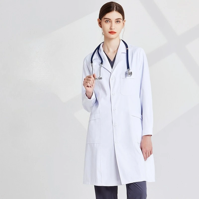 

Высококачественное белое пальто, мужская одежда для врачей с длинными рукавами, стоматология, оральная пластиковая хирургия, эксперимент, рабочая одежда против морщин