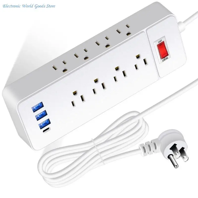 A3PD Low Profile Flat Plugs Power Strips 12Outlets Mountable USB Charging Stations
