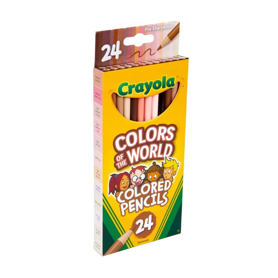 24ct Colors of the World Skin Tone Colored Pencils, Kids Drawing Art Supplies for Ages 3+