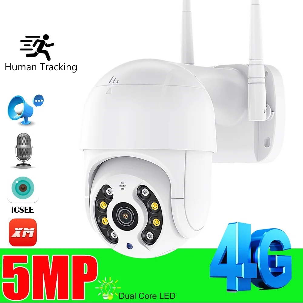 New 4G SIM Card IP Camera PTZ 1080P 3MP 5MP HD Wireless WIFI Outdoor Security Dome Camera CCTV P2P Onvif Two Way Audio iCsee