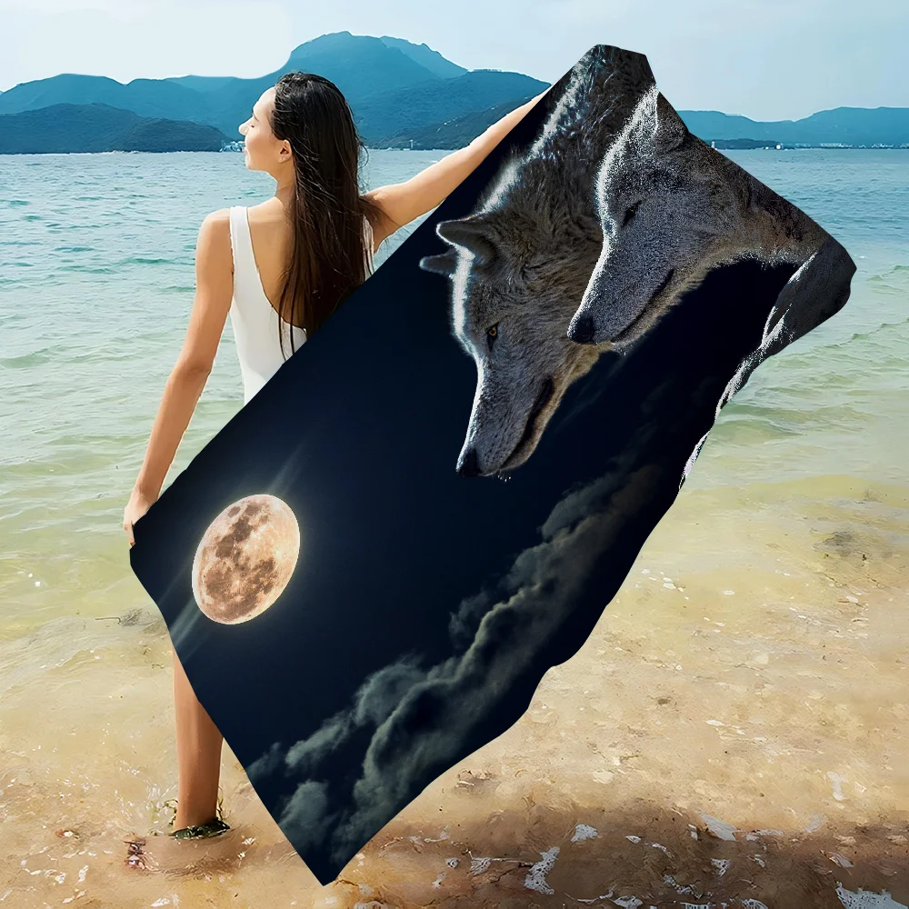 

Fierce W-Wolves Anime Beach Swimming Towel Soft Absorbent Washcloth Children's Gifts For Kids Travel Camping Gym
