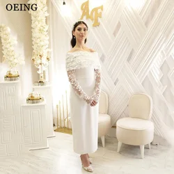 OEING White Elegant A Line Wedding Dress Detachable Off The Shoulder Exquisite Lace Appliques Bridal Gown Bridal Dress Gala