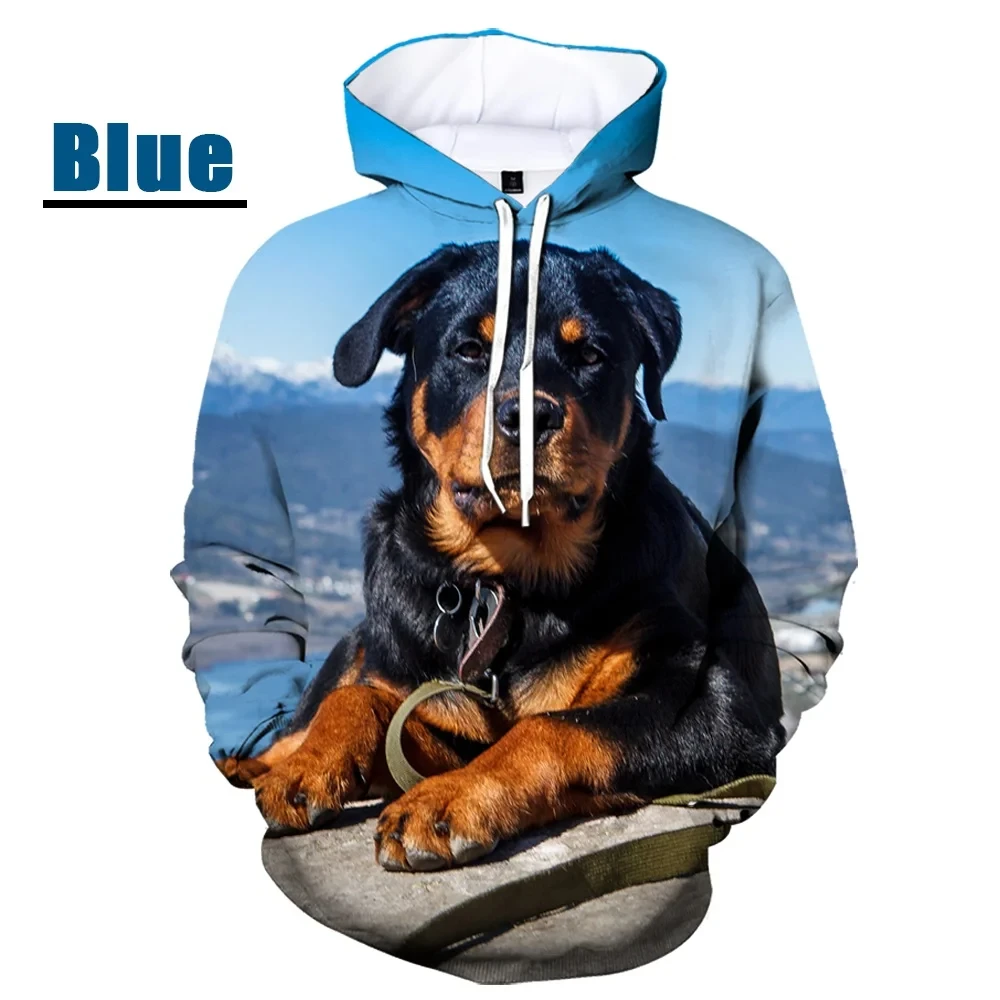 

Rottweiler 3D Printing Cute Dog Graphic Hoodies Men's and Women's Casual Long-sleeved Fashion Pet Dog Sweater Hoodies Clothing