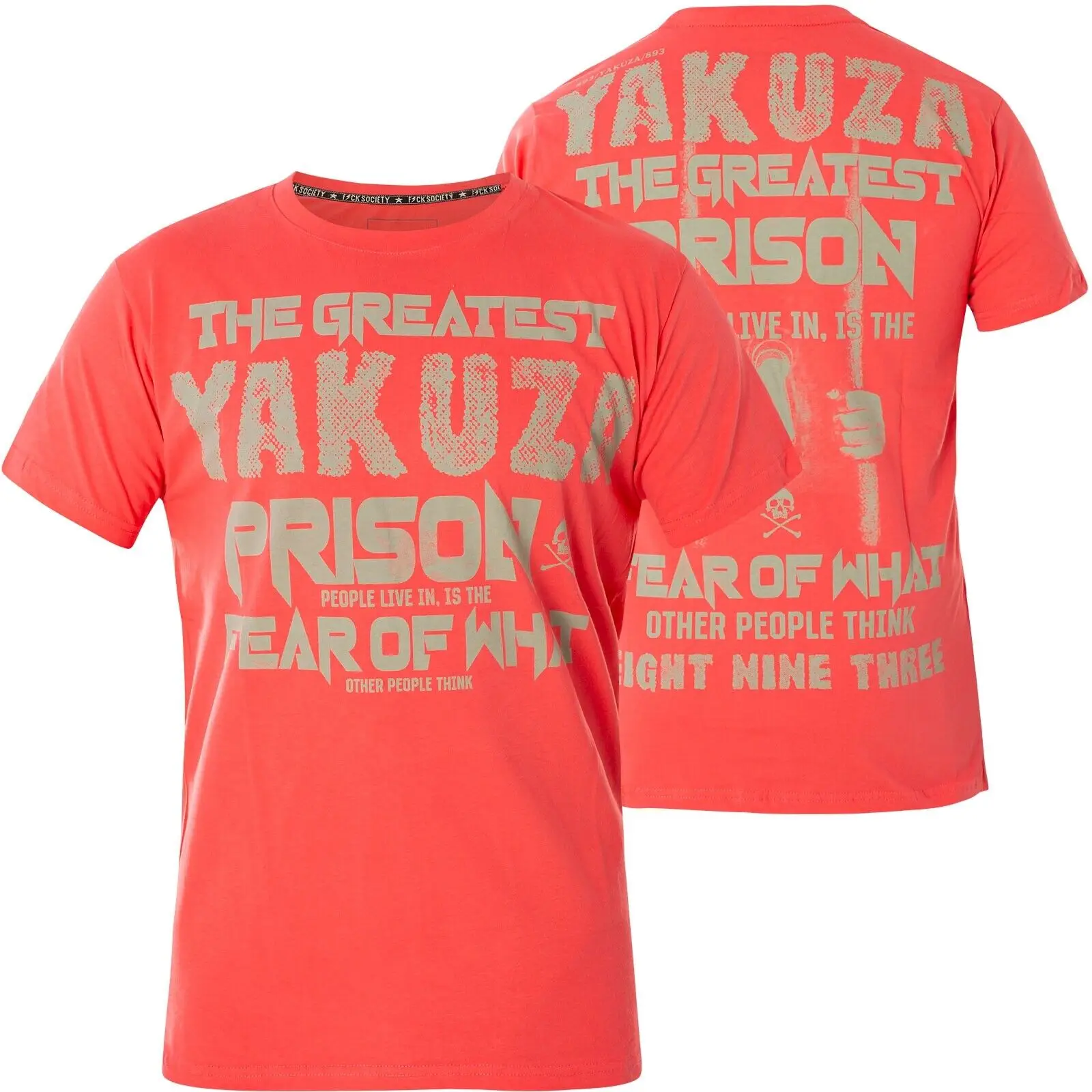 YAKUZA Prison T Shirt TSB 22018 Geranium Red