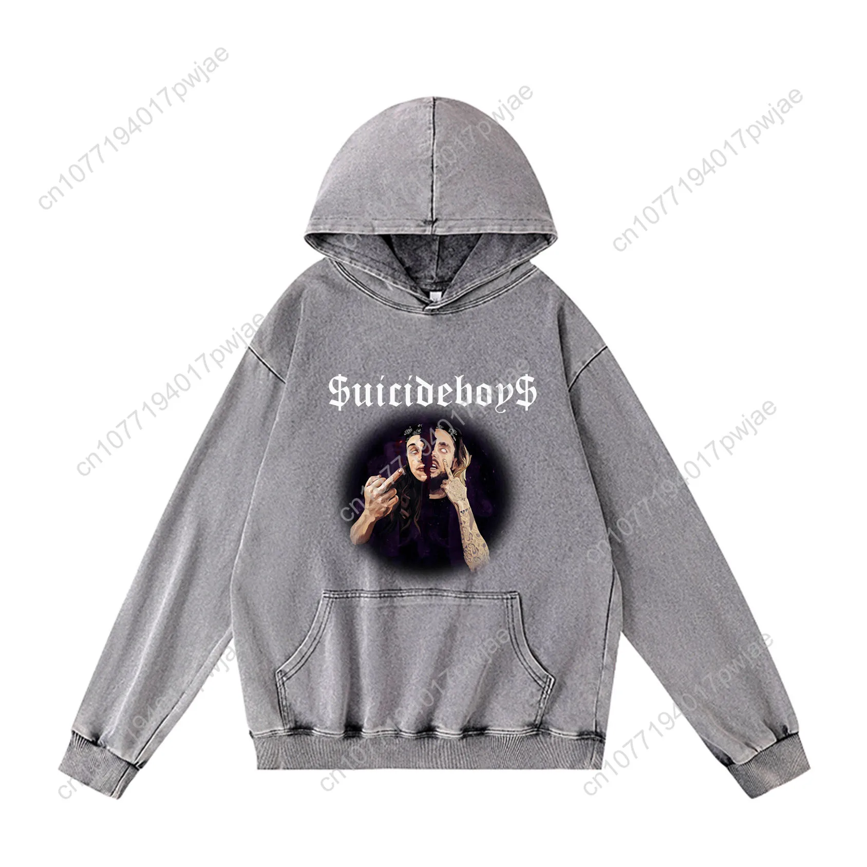 เสื้อฮู้ดดี้ฮิปฮอป Suicideboys สำหรับผู้ชายและผู้หญิง สไตล์วินเทจ มีกระเป๋า เสื้อโอเวอร์ไซส์ สามารถสั่งทำได้