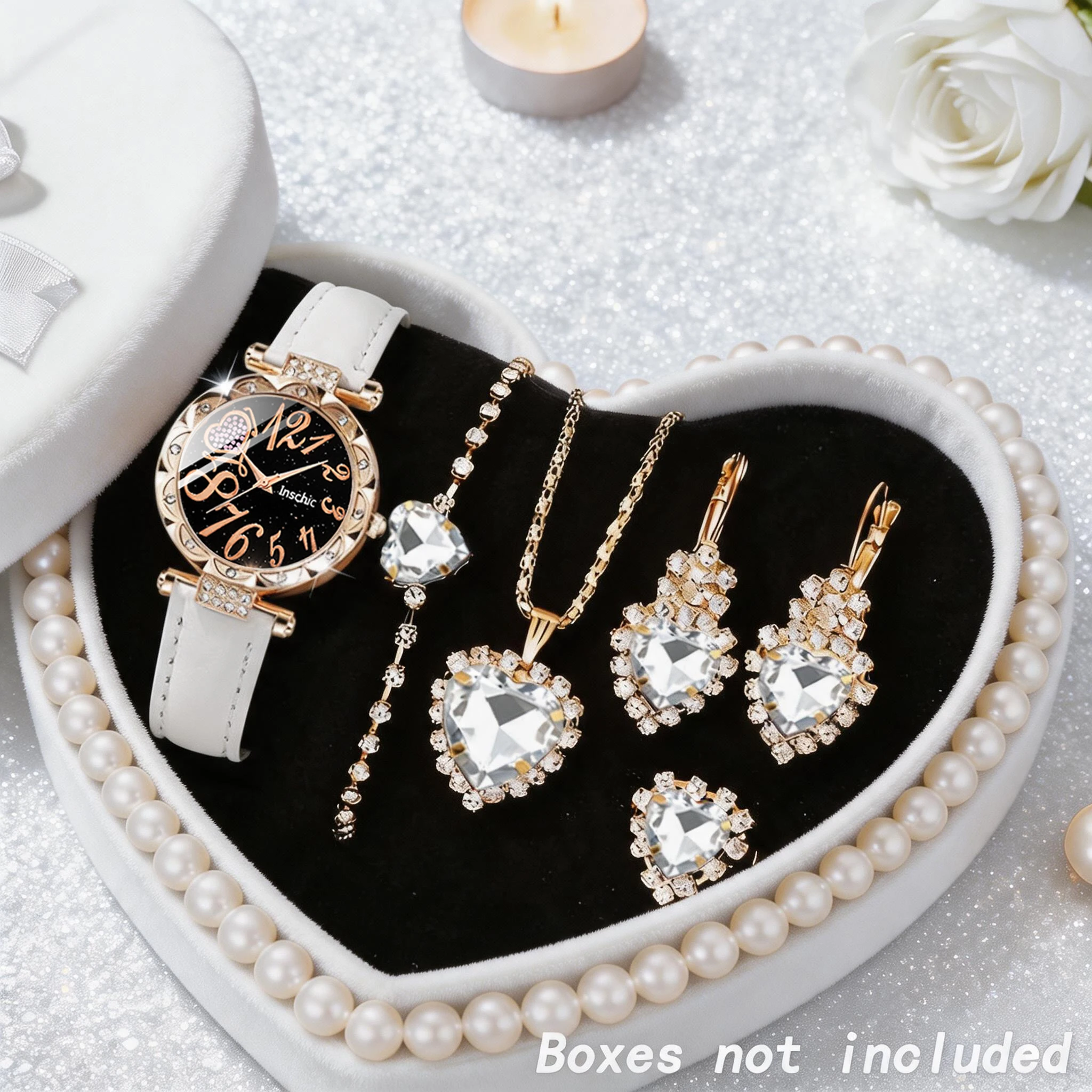 6Pc Compact And Exquisite Quartz Watch For Valentine's Day, Ramadan, Birthdays, The Ideal Gift For Friends And Family