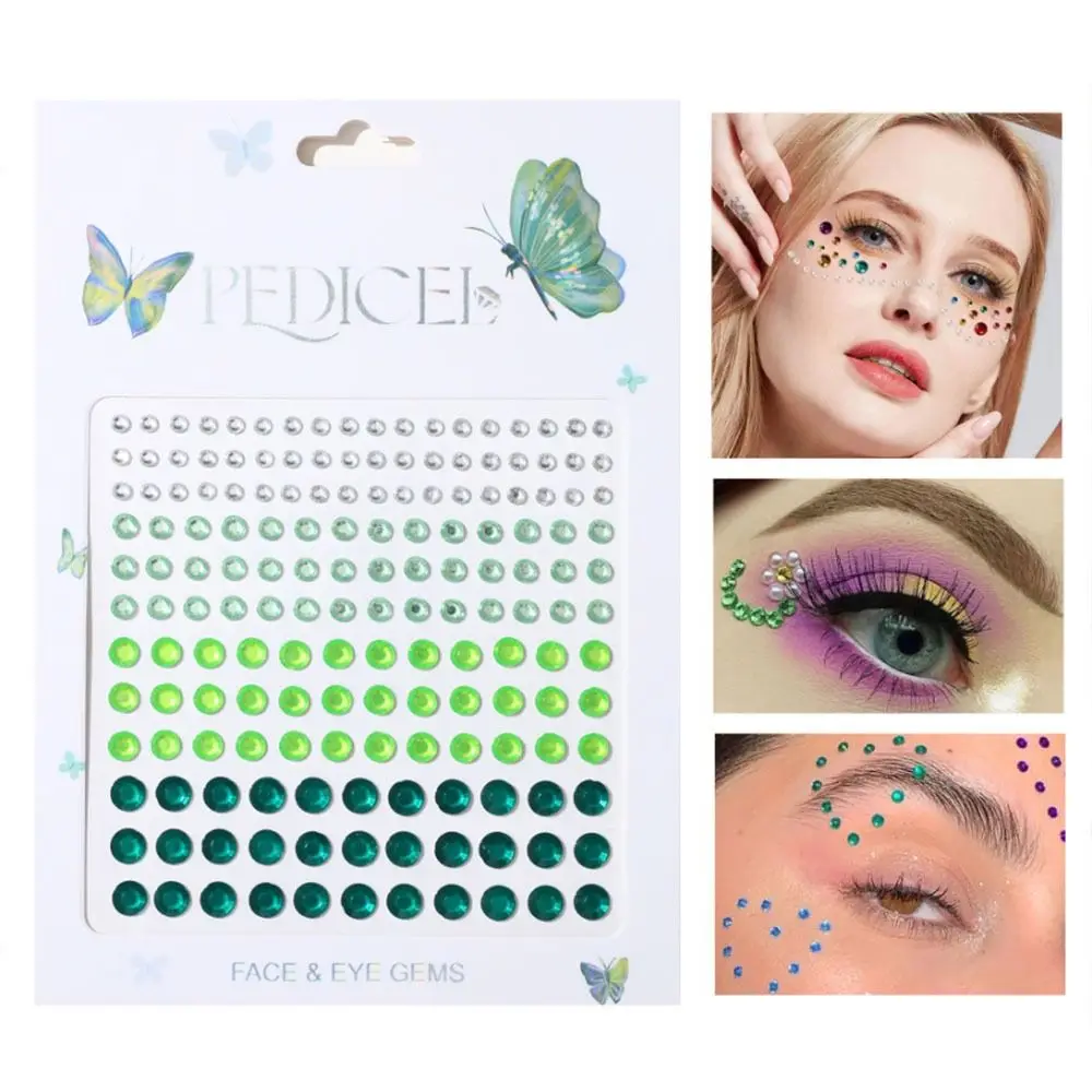 Zelfklevende make-up strassstickers glittermasker 3D kristal gezicht tattoo oogschaduwstickers tijdelijk zelfklevend