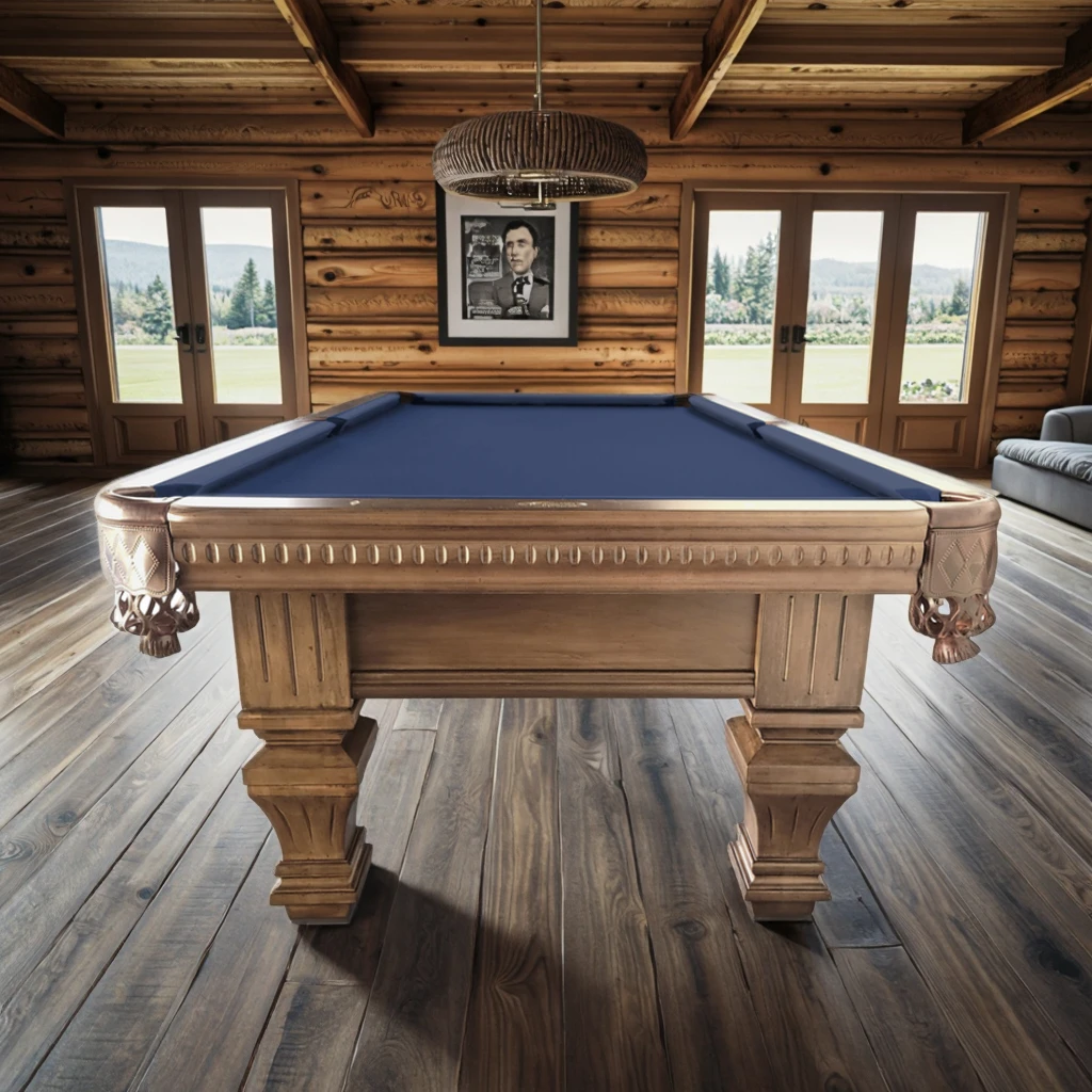 Factory Professional Carved Solid Wood Legs Rustic Antique Piano Finish Classic Billiard Pool Table With Drop Pockets