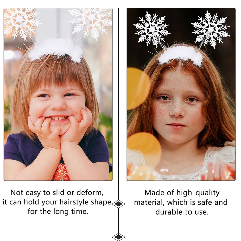 

8 PCS Adult Snowflake Headbands Xmas Accessories Winter Boppers Christmas with Snowflakes