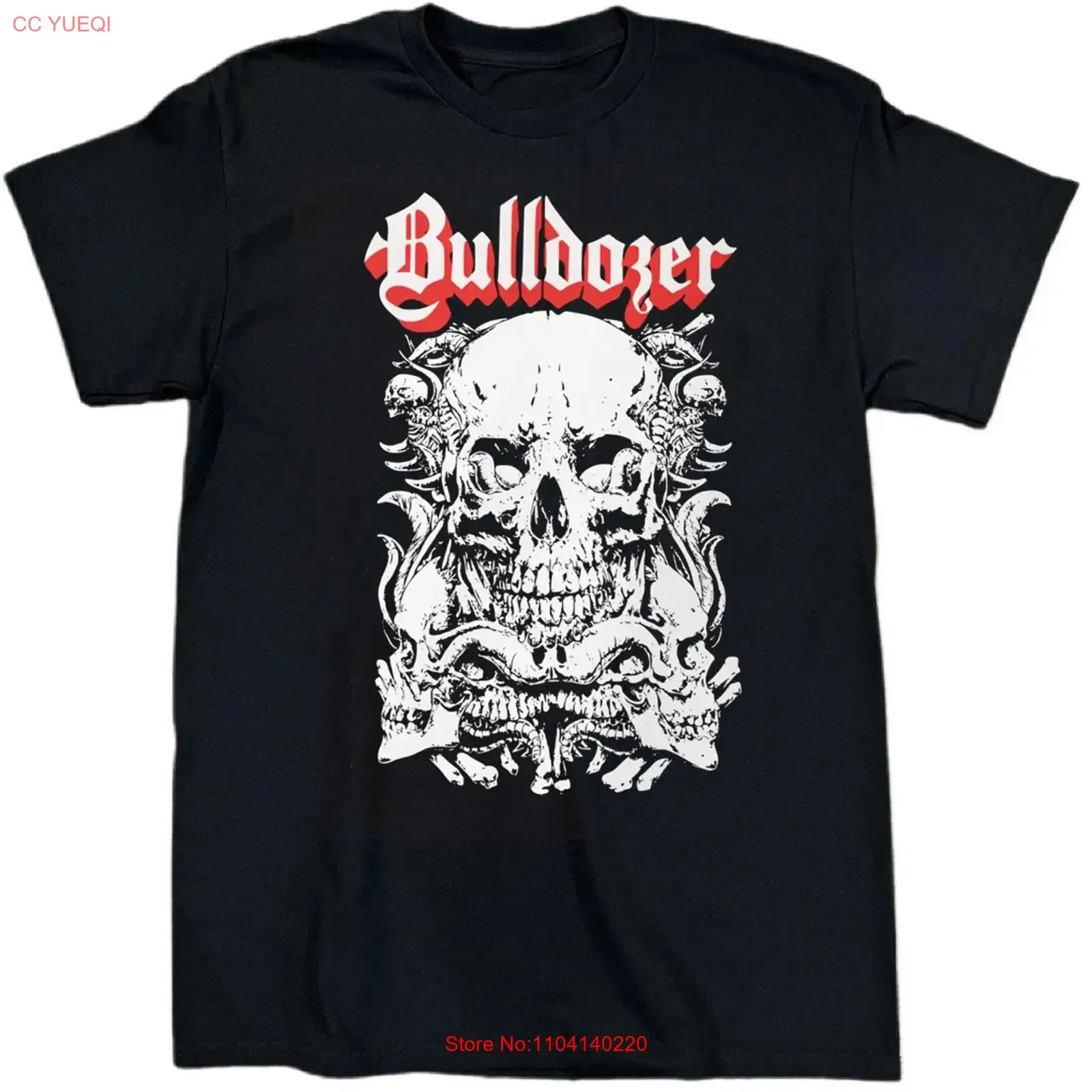 NEW BULLDOZER Band Album Heavy Cotton Black T Shirt S 5XL TT463 vintage Washed designer clothes streetwear Breathable Stylish