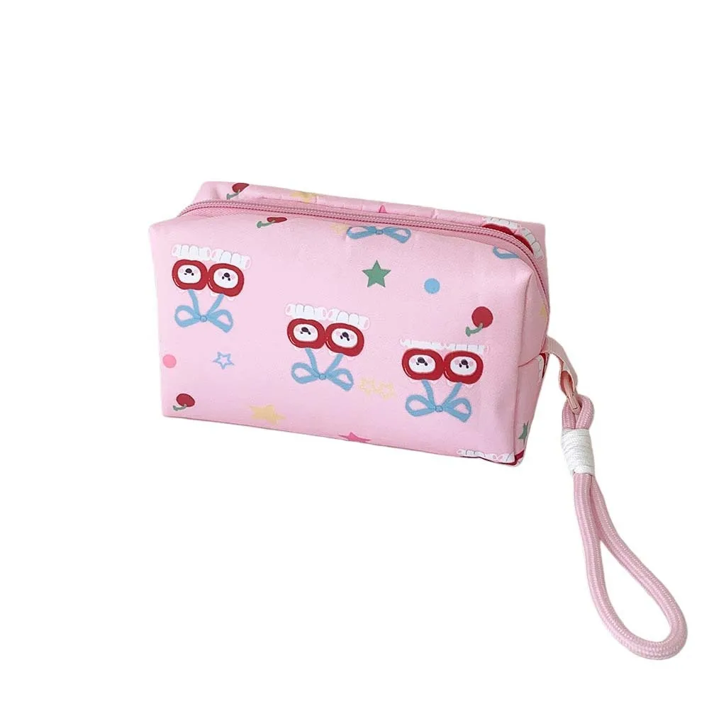 Pen Bag Cloth Cartoon Stationery Bag with Lanyard Fruit Cherry Korean Style Pencil Case Desktop Storage Large Capacity