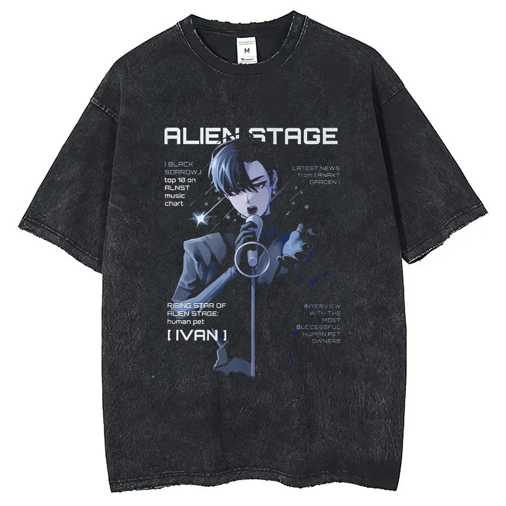ALIEN STAGE Till Round Neck 2025 Cotton Summer New Simple Fashion