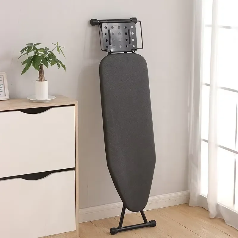 Portable Black Folding Ironing Board Stand for Home Use Adjustable Height Clothes Garment Pressing Table with Stable Metal