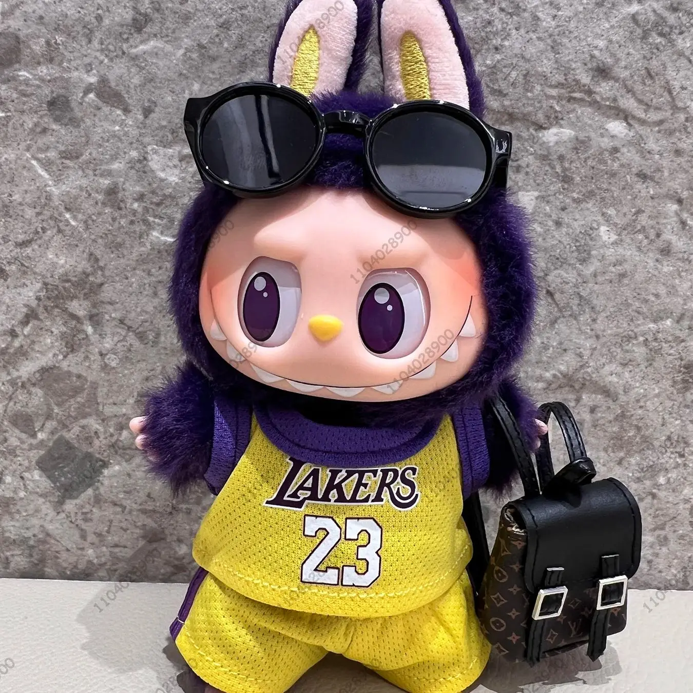 Labubu The Monsters NBA Sport T-Shirt Lakers Basketball Shirt Doll Clothes Vinyl Plush Toy 1:1 Original Replica Bag Charm Gift