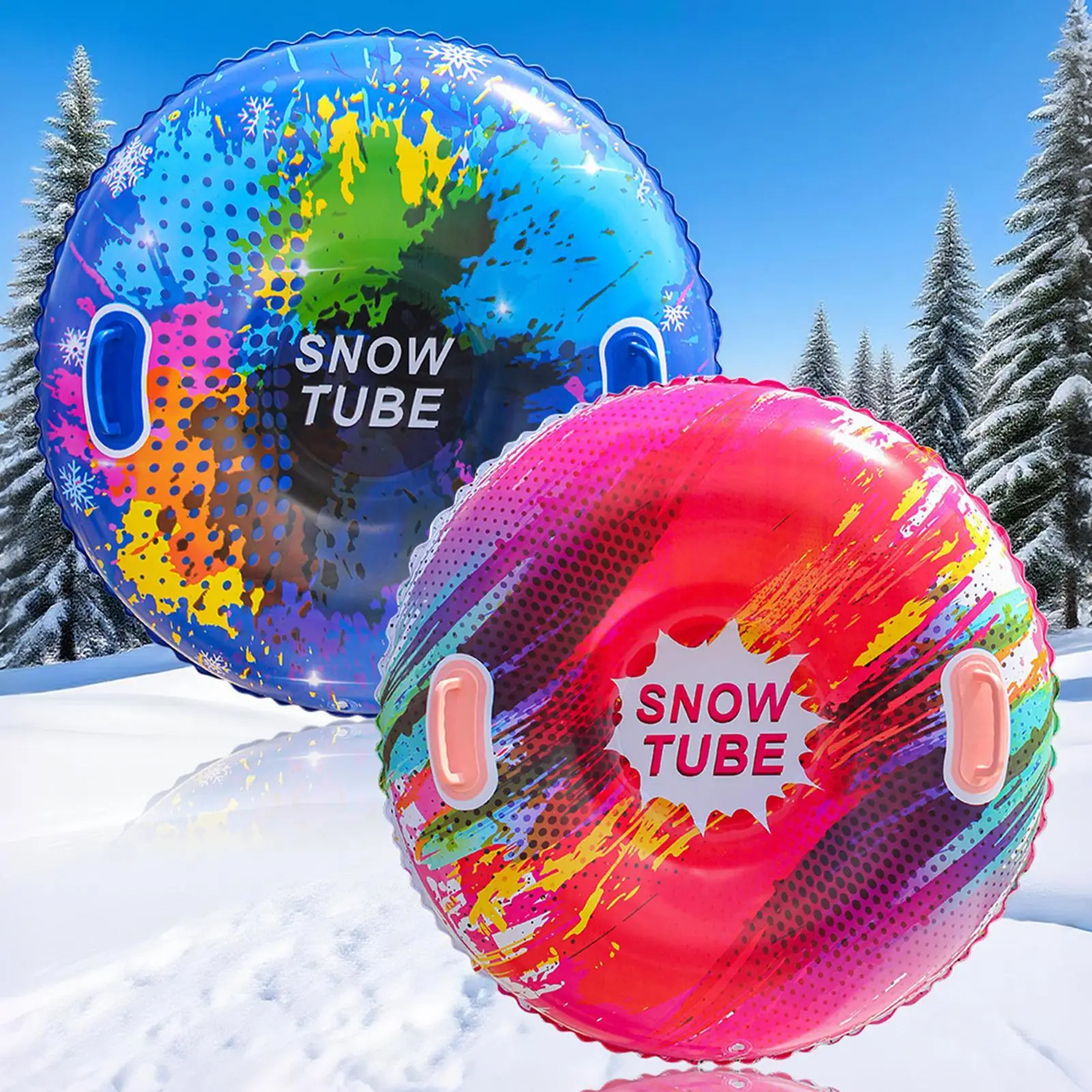 

Утолщенные надувные санки-ватрушка для зимних видов спорта, с защитой от опрокидывания, для катания по снегу и лесным тропам