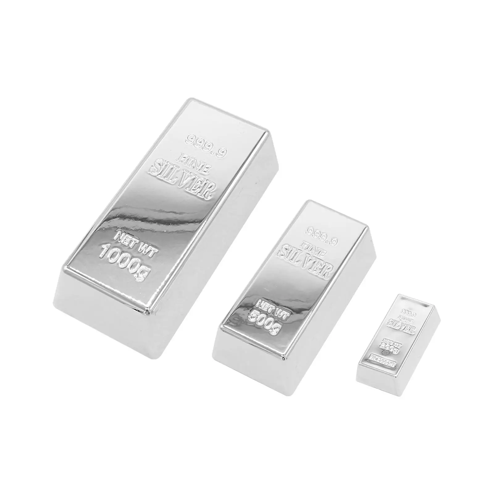 Fake Silver Bullion Realistic Silver Bar Simulated Silver Brick for Joke Party