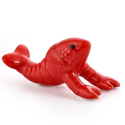 Ceramic Crayfish Figurines Miniatures Paperweight Lobster Chopstick Spoon Fork Stand Rest Pillow Pen Holder Decorative Crafts