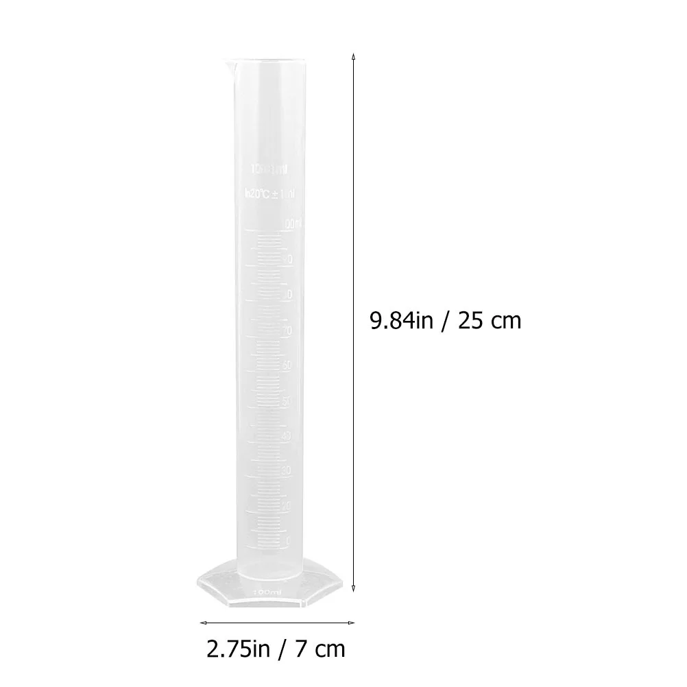 2pcs Graduated Cylinder Premium Plastic Measuring Cup Scale Laboratory Experiments Chemistry Mixing