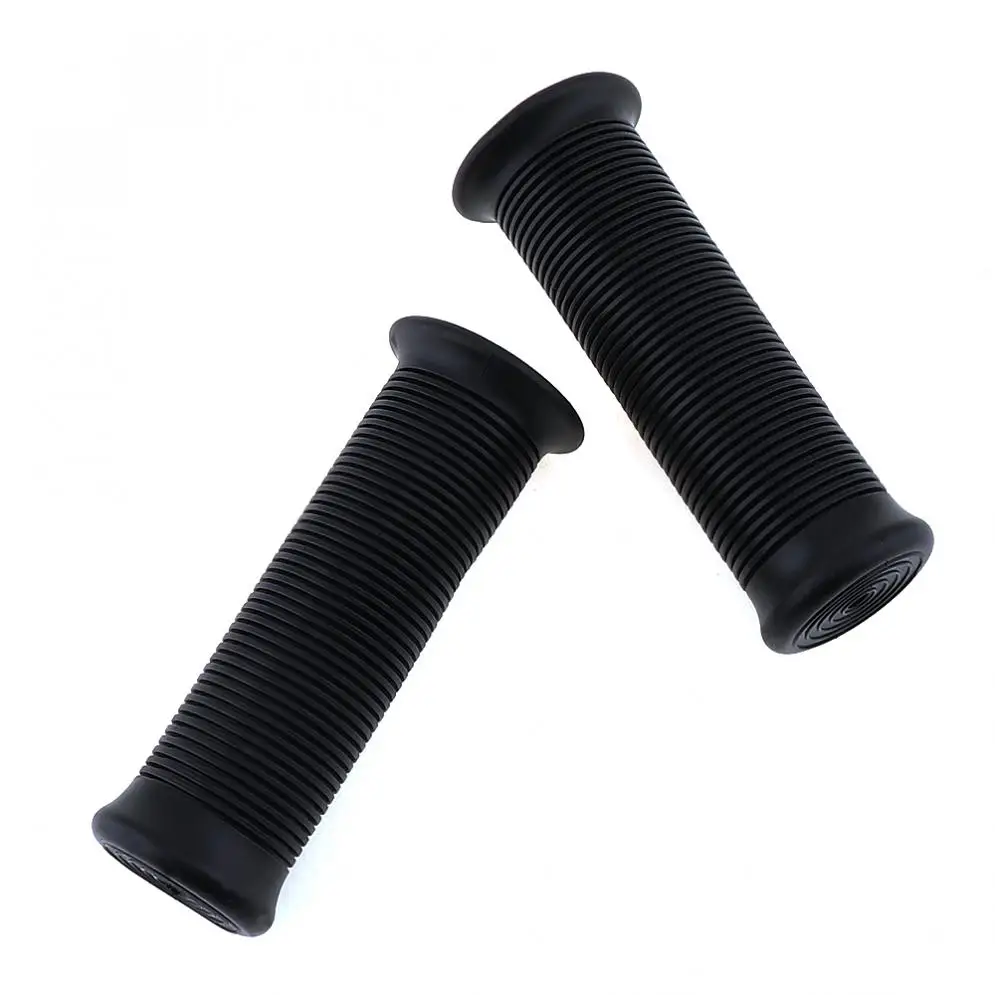 1 Pair 22mm Universal Retro Rubber Handlebar Hand Grip with Stripe Type Frame Fittings Accessories for Motorcycle Motorbike ATV