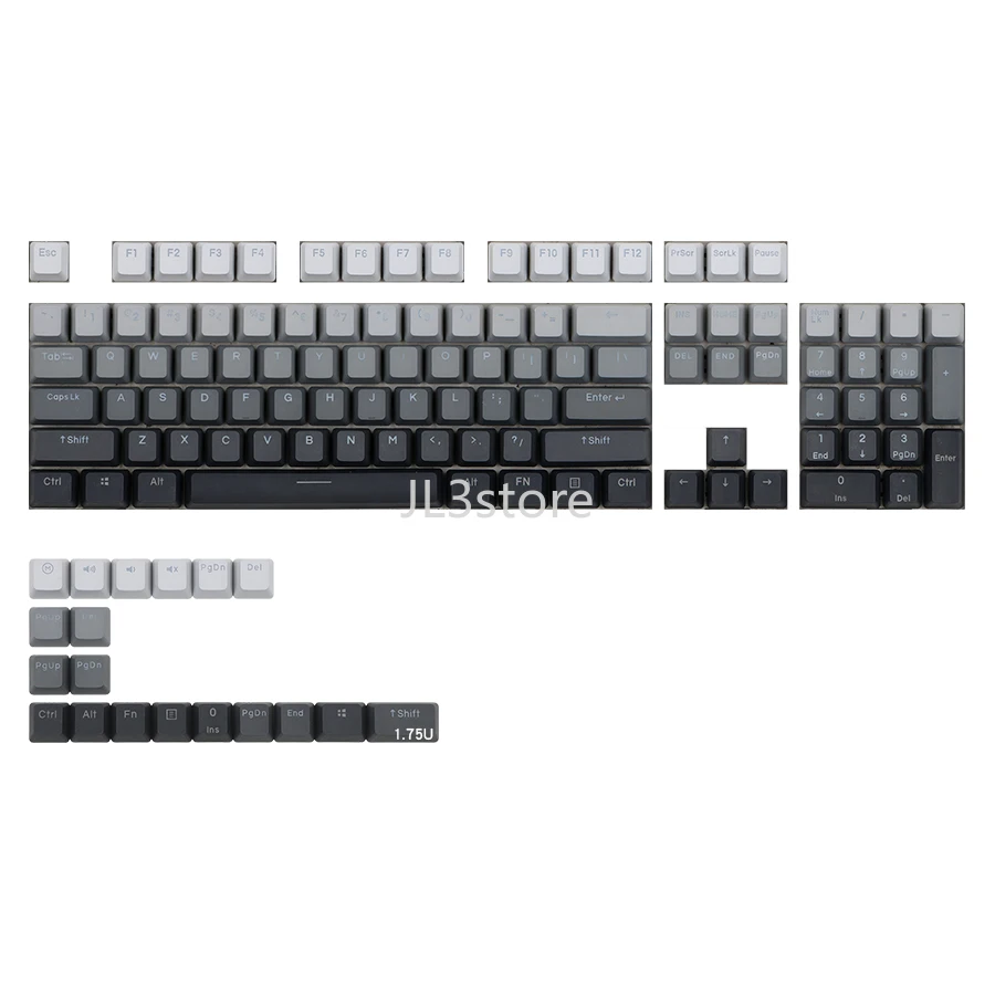 Polar Day PBT Transparent OEM Keycap 68 84 87 104 MX1.0 6.0 8.0 Mechanical Keyboard