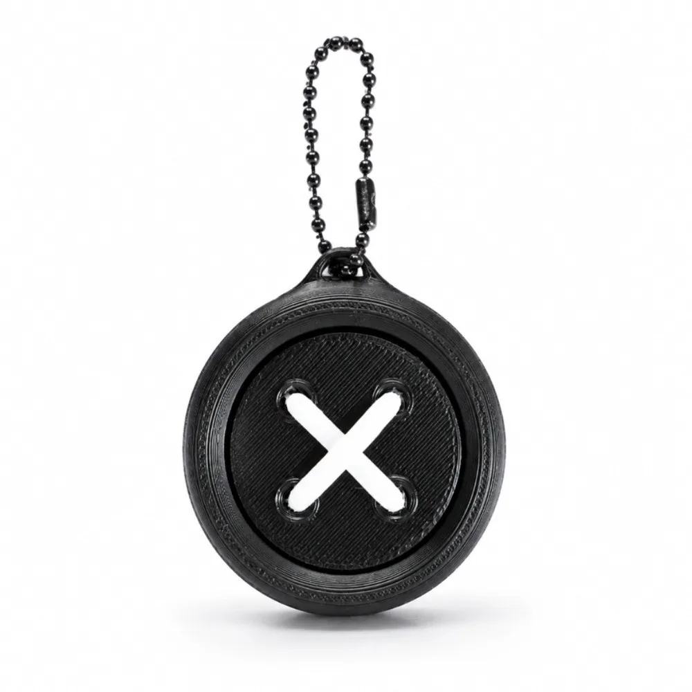 Cute 3D Printed Button Shape Clicker Keychain Keyboard-style Funny Keycap Pendant Round Decorative Button Car Pendant