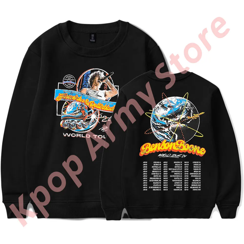 

Benson Boone Fireworks and Rollerblades World Tour Merch Crewneck Long Sleeve Winter Women Men Fashion Sweatshirts