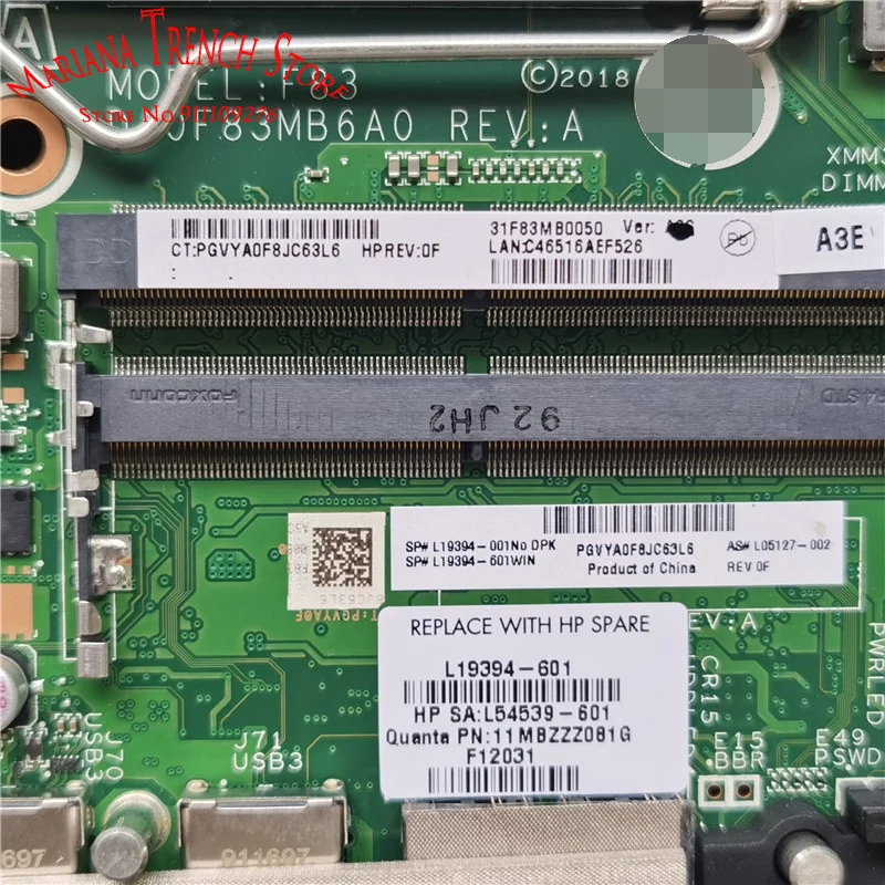 Desktop PC Motherboard for HP EliteDesk800 G4/G5 DM L19394-601/001 DA0F83MB6A0
