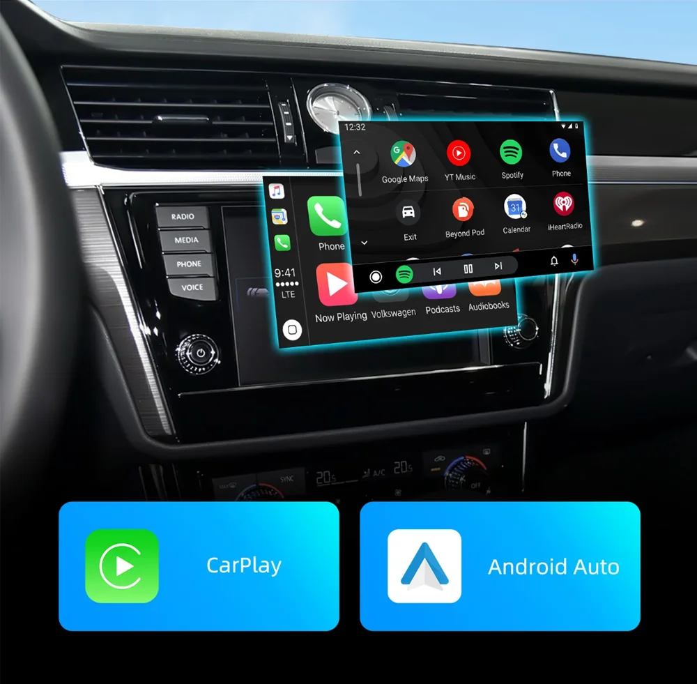 For Volkswagen VW Golf 7 Tiguan Lamando Magotan Phideon Teramont Skoda with MIB1/MIB2 System Wireless Carplay Android Auto