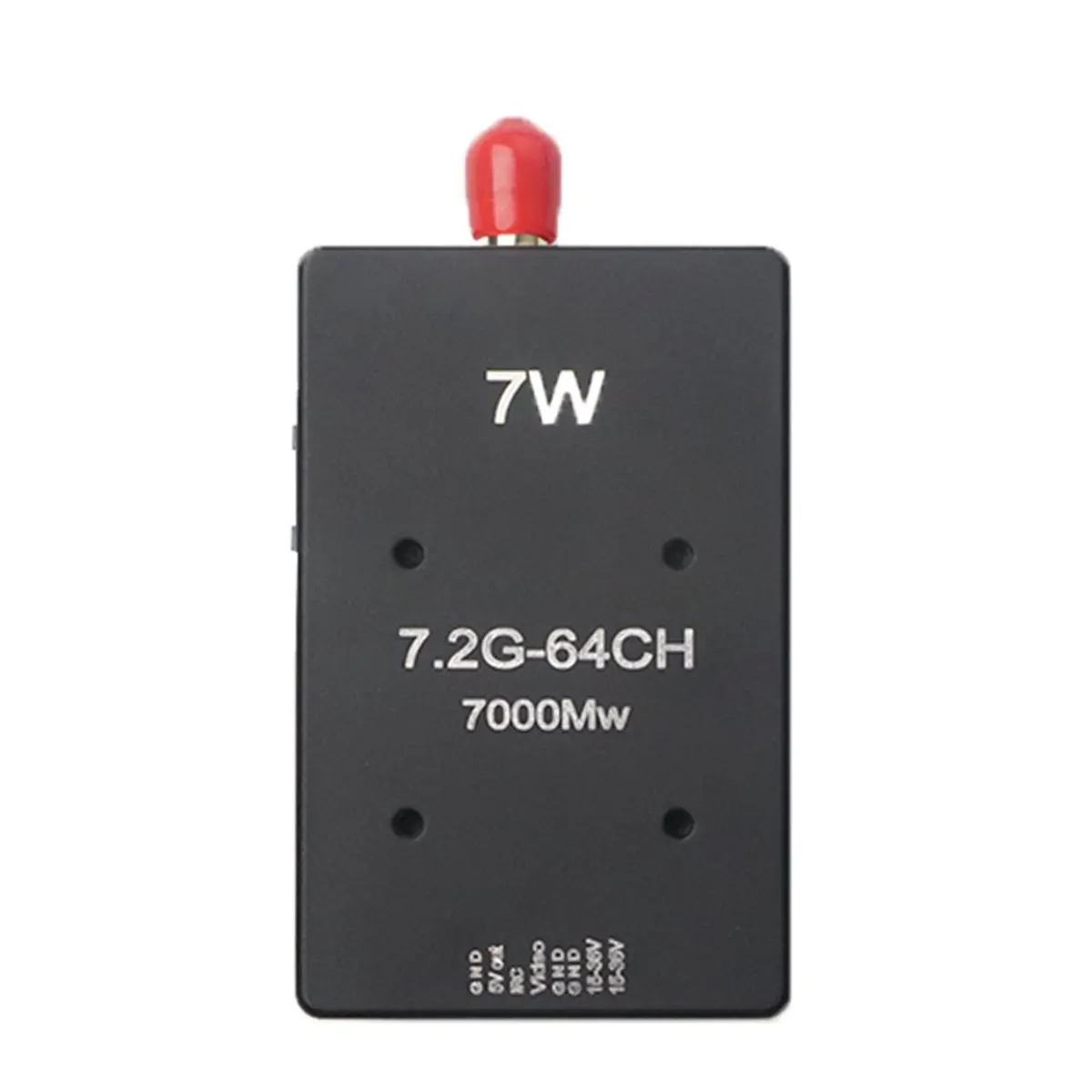 Happy New-  7.2G 7W VTX 64CH FPV Audio Video Transmitter 15V-36V 2-8S with Heat Sink&Fan for FPV RC Long Range Drone