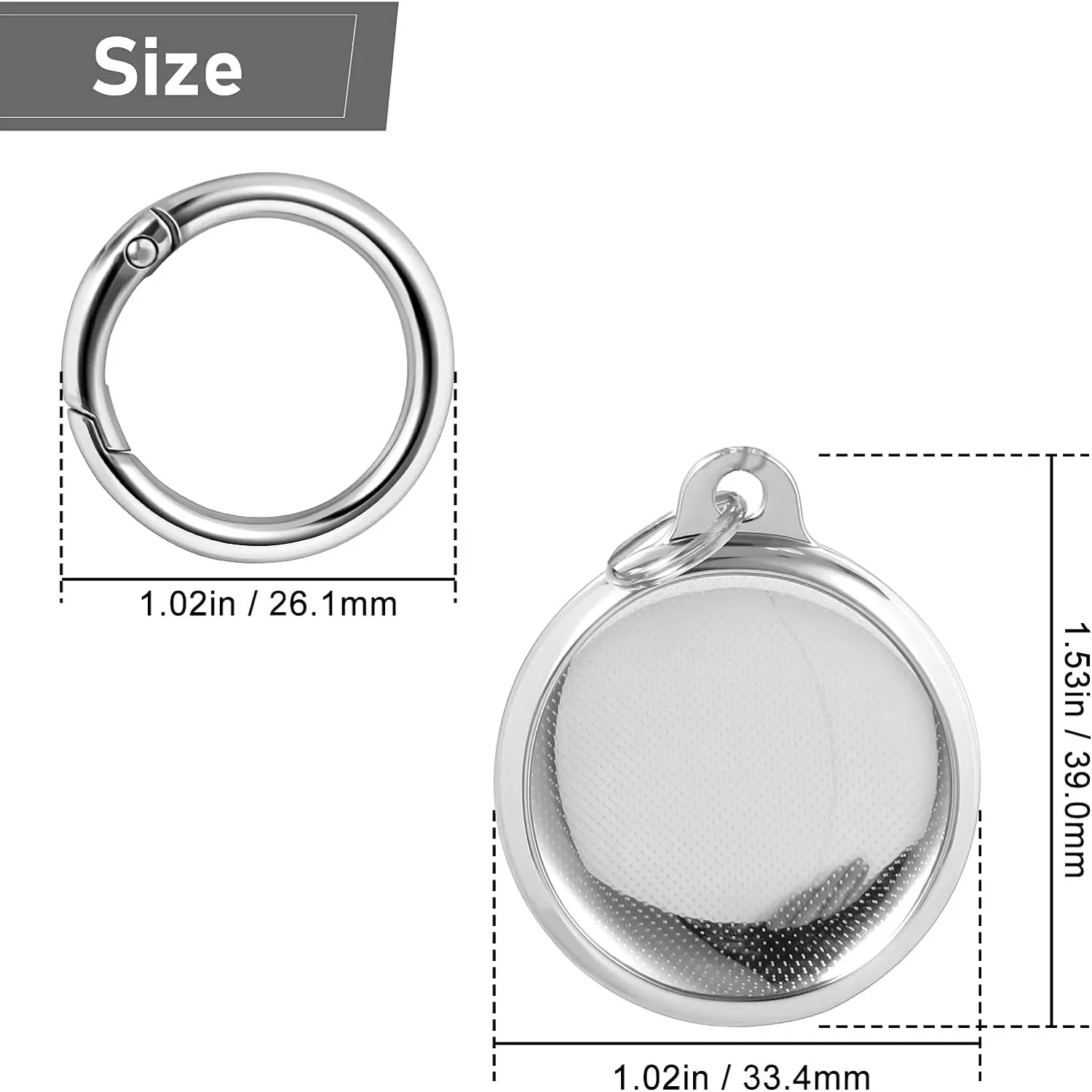 Apple AirTag Case with Keychain with Ring Metal Snap,Keyring Holder for Luggage,Keys,Pets,Kids Bag Slim Loop Protective Sleeve