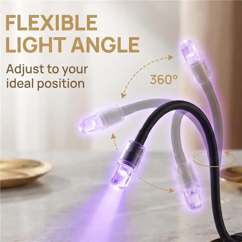 AA20-0.5W LED UV Lash Tweezer Lamp Glue Curing Ultraviolet Light For Eyelash Extensions US Plug
