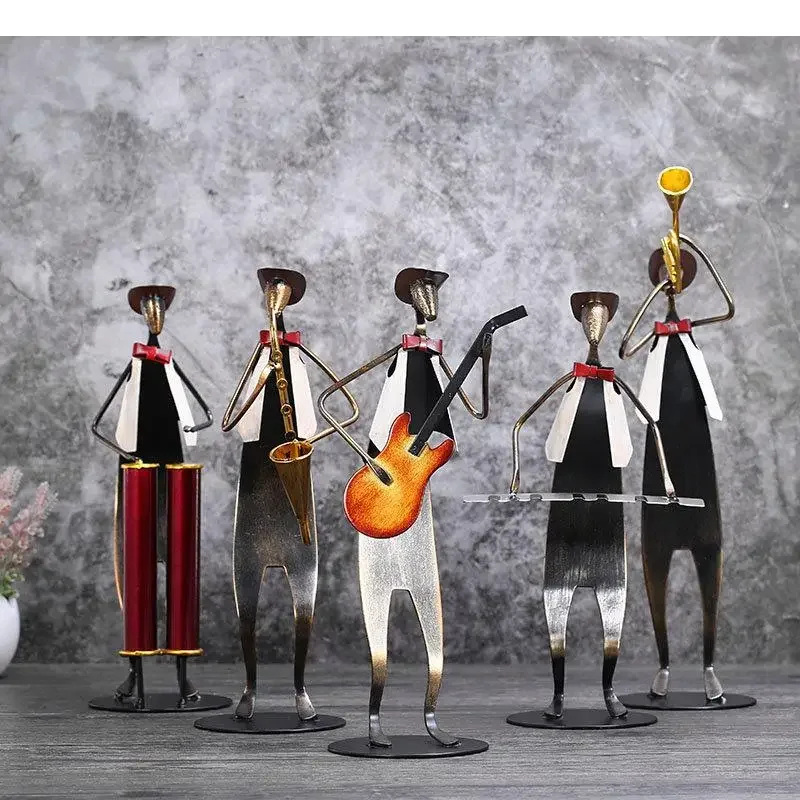 Guitarist Trumpet Musician Character Statue Crafts Desk Decoration Modern Figure Sculpture Ornaments Living Room Furnishings