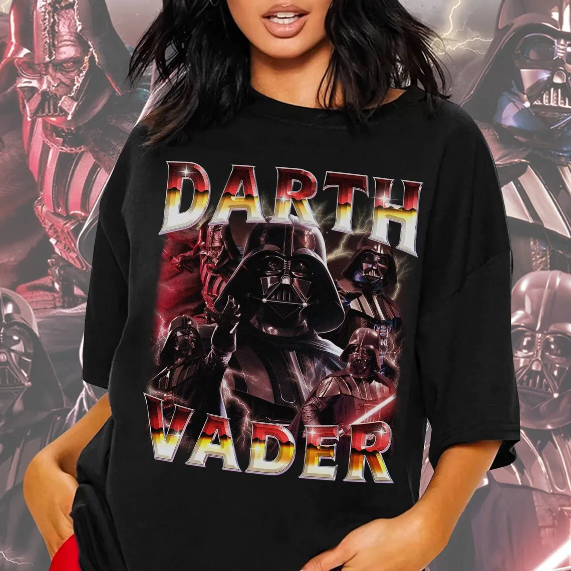 Camiseta con estampado Retro de Darth Vader Star Wars, camiseta de algodón Y2K, ropa de verano para hombre y mujer, camiseta informal para niños, 2026