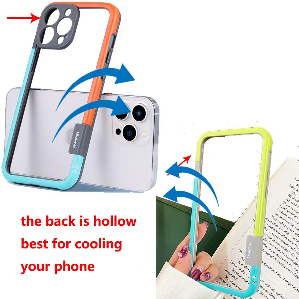 Bumper Case For iPhone 16 15 14 13 12 Mini 11 Pro Max 15 Plus X XS Max XR Dual Color Bumper Border Soft tpu + PC Case Cover Skin