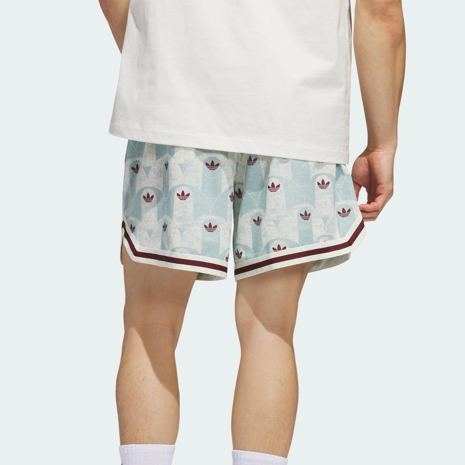 Adidas genuine clover men's and women's printed knitted sports and leisure shorts JC5973