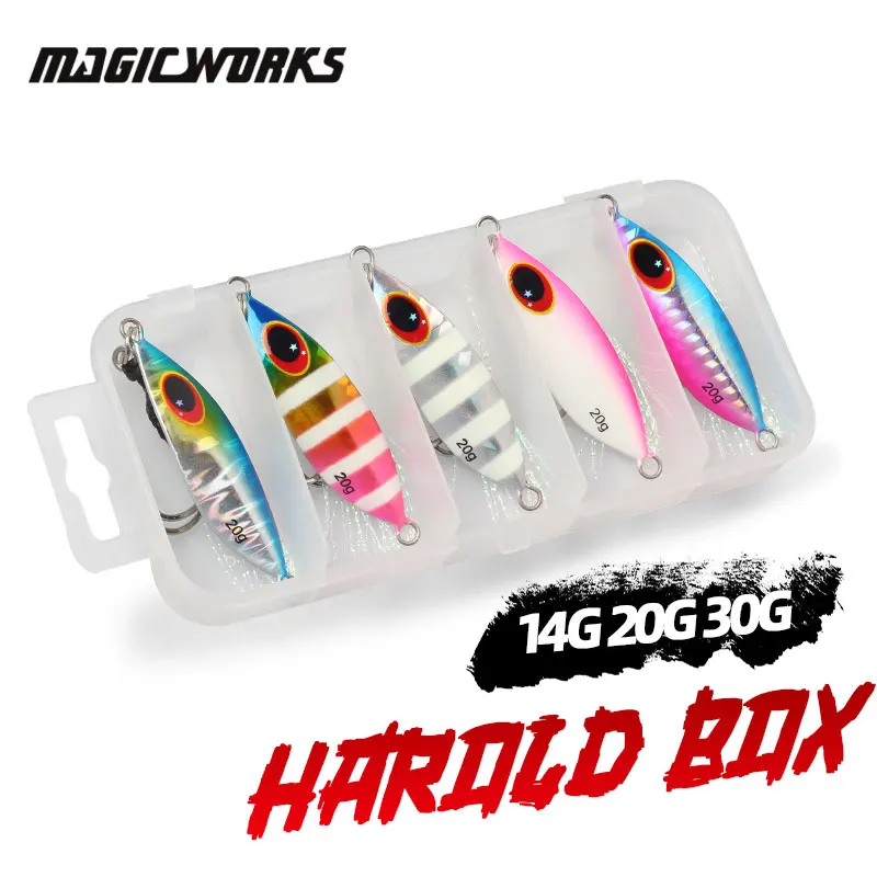 

Magic Works Metal Lure 14G 20G 30G Sea Fishing Set Artificial Bait Kit Fishing Tackle Professional Slow Jig Lures Saltwater