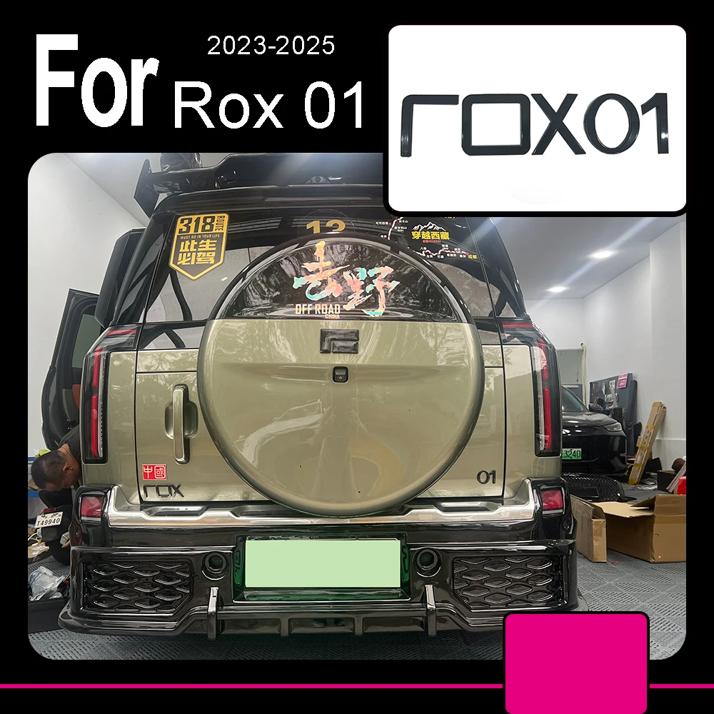 

Логотип автомобиля ROX, буквенный хвост, черненое украшение, внешний вид, неразрушающие детали для установки для BAIC JISHI Polestone 01 Rox 01