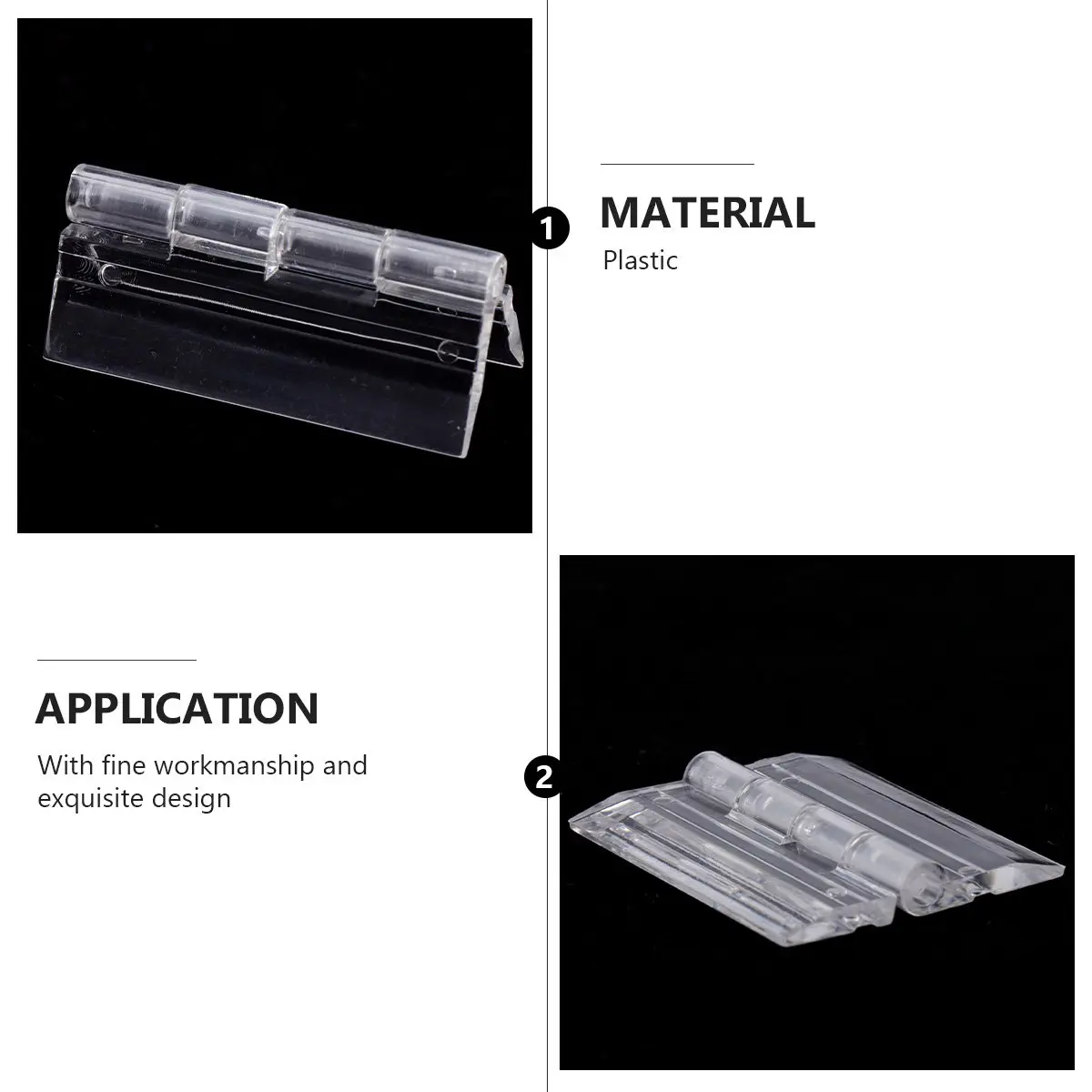 10Pcs Clear Acrylic Hinge High Grade Material Sturdy for Heavy Duty Wooden Box Office Home Shop Small Acrylic Hinge
