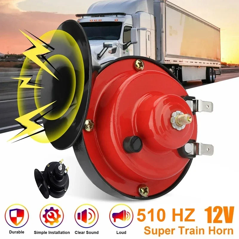 60db 12V Super Train 510hz Air Electric Snail Horn Supplies Car-boat Motorcycles Automotive Loudspeaker Car Signal Sound Speaker