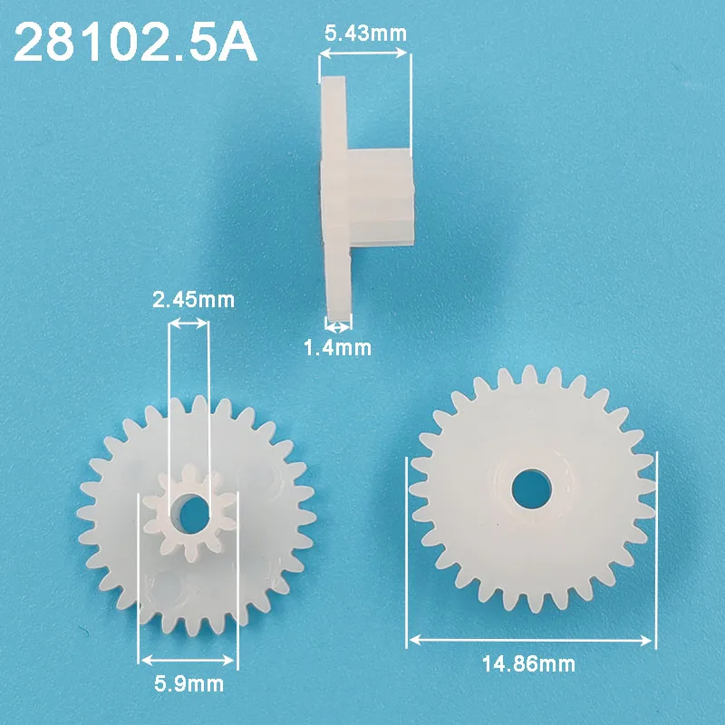 28102.5A 28102.5B 0.5M Double Layer Gear Module 0.5 28 Teeth + 10 Tooth Plastic Gears Transmission Unit Accessories 10pcs/lot