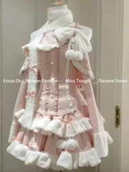 Japanese Kawaii 2 Piece Skirt Set Women Cute Long Sleeve Solid Y2k Blouse + Sweet Mini Skirt 2000s Vintage Lolita Suits Spring