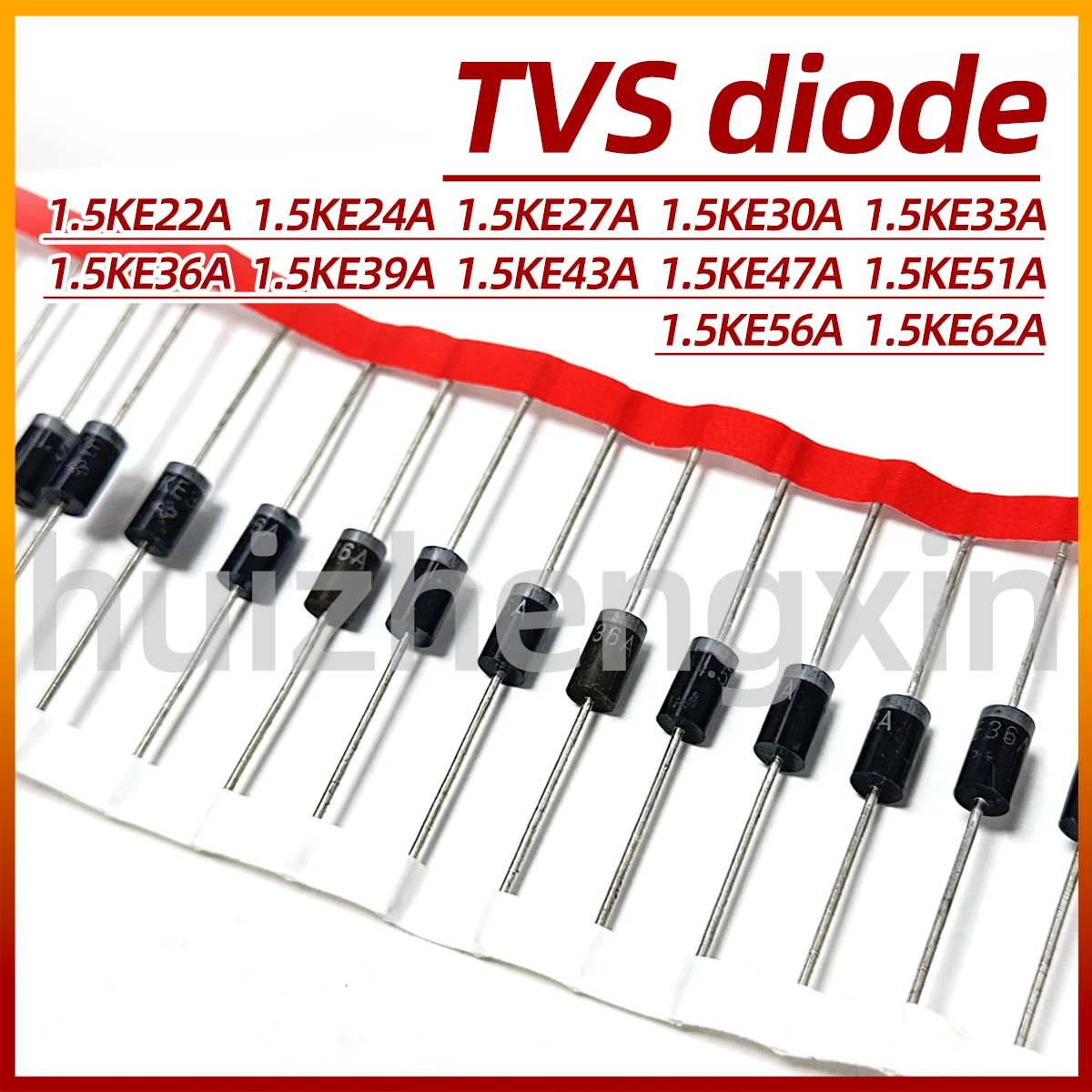 20PCS 1.5KE22A 1.5KE24A 1.5KE27A 1.5KE30A 1.5KE33A 1.5KE36A 1.5KE39A 1.5KE43A 1.5KE47A 1.5KE51A 1.5KE56A 1.5KE62A TVS diode