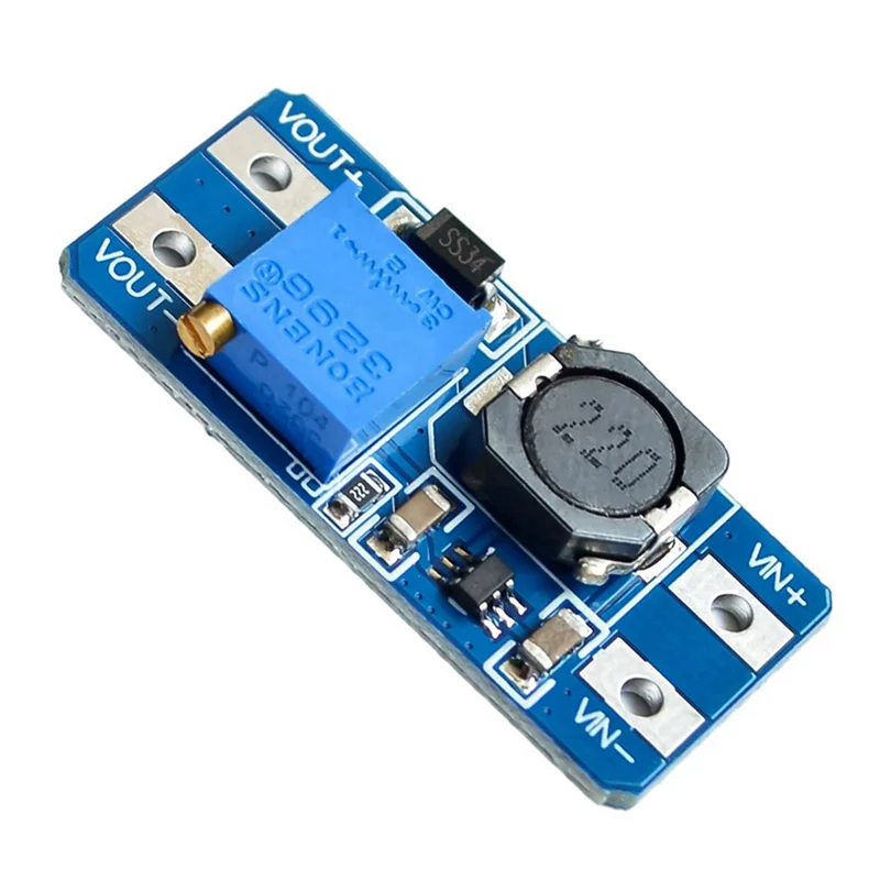 20 peças, mt3608, conversor DC-DC, regulador de impulso, módulo de alimentação usb, 2v-24v para 5v-28v, saída 2a, micro-USB-ABQU