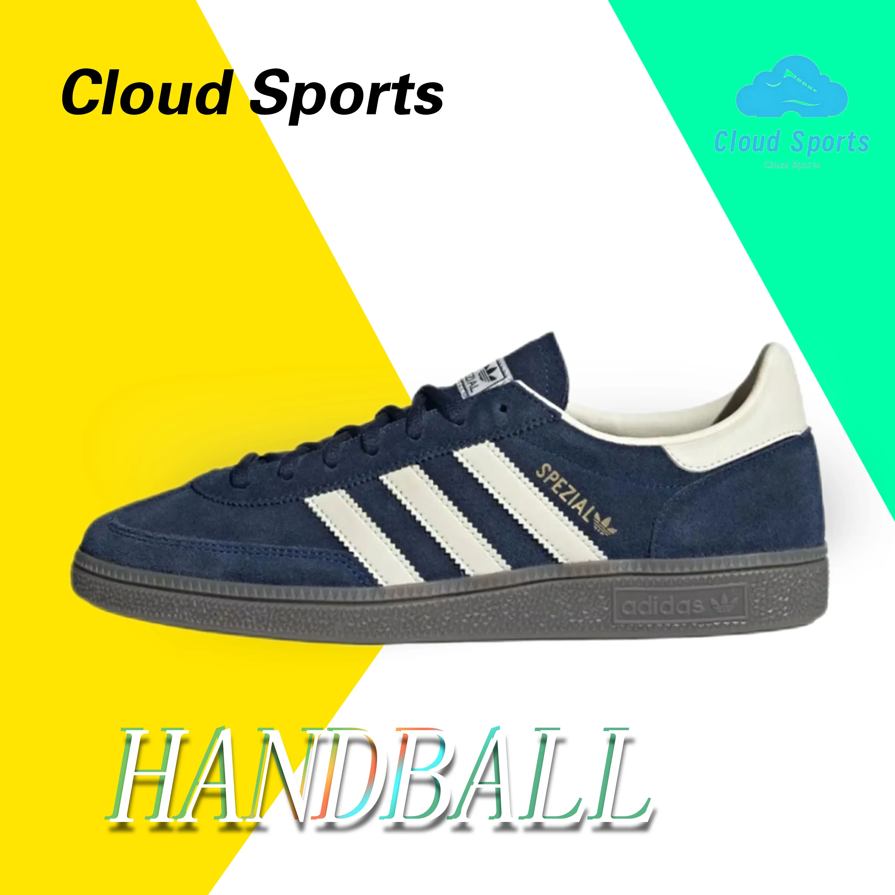 adidas originals HANDBALL SPEZIAL Comfortable Casual Low Top Boardshorts Men's and Women's White and Blue