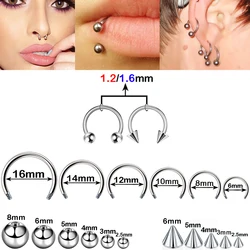 2Pcs/Bag Stainless Steel Piercing Jewelry,For Nose Septum Piercing Rings, Ear Cartilage Piercing Ring,