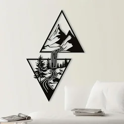Mountain Wall Art, Mountain Waterfall Metal Wall Art Home Decor, Metal Wall Art, Home Decor Modern Art Wall Ornaments Artwork