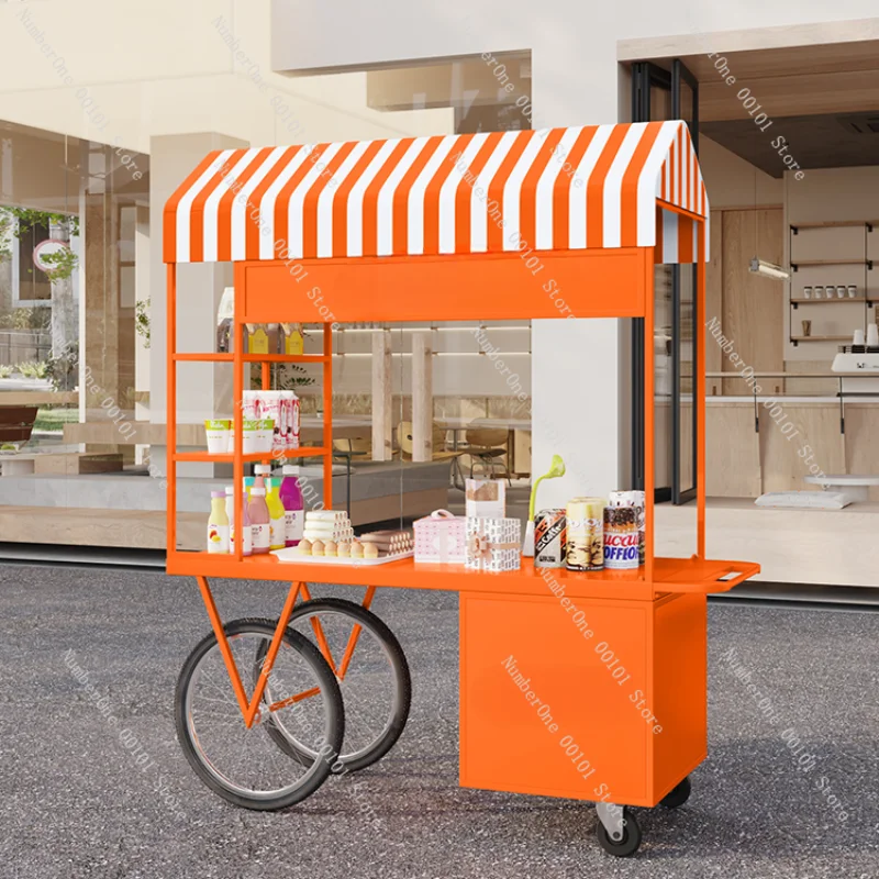 

Float Market Booth Rack Sales Promotion Cart Pedestrian Street Outdoor Stall Trolley Night Market Mobile Snack Cart