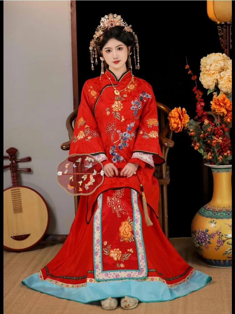Chinese-style improved wedding dress women's clothing in the style of Republic China era gowns