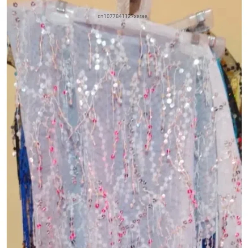 Traje de danza del vientre, bufanda triangular con borlas de lentejuelas, práctica de rendimiento, cadena de cintura, bufanda de cintura, cadena de cintura para danza del vientre para mujer