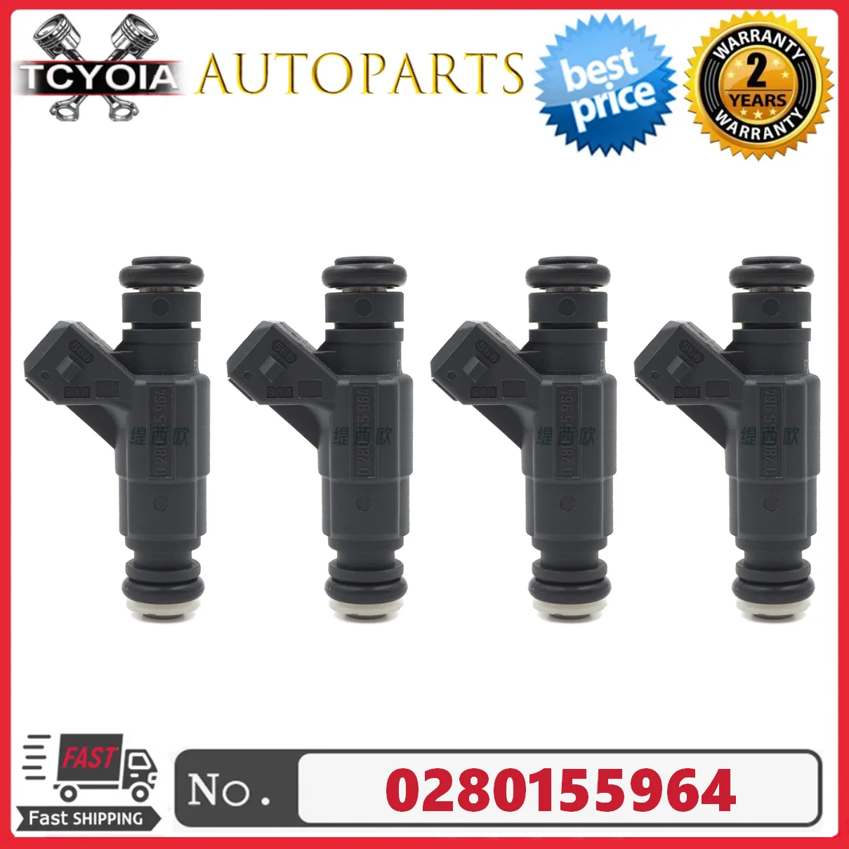 

4pcs/lot Fuel Injectors 0280155964 For BYD FLYER 2001-2008 CHANA Box Pickup 2007- CHERY QQ 2003- Jaguar XJ8 2004–2005